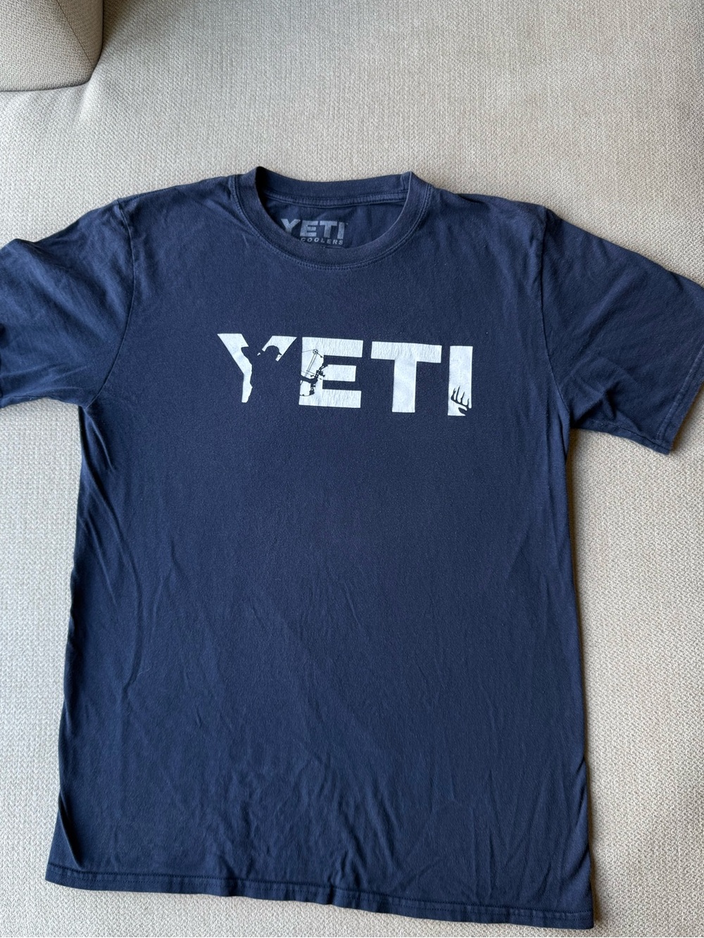 Yeti Navy Short Sleeve Tee with White Logo